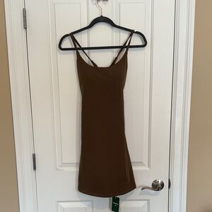 Halara Softlyzero Plush Brown Strappy Athletic Dress